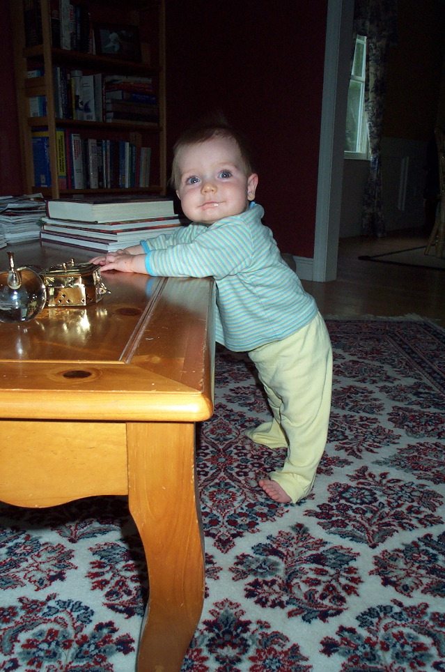 Standing at the table