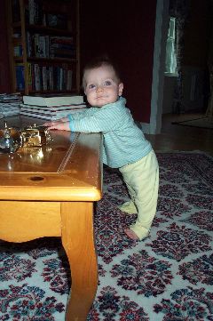 Standing at the table