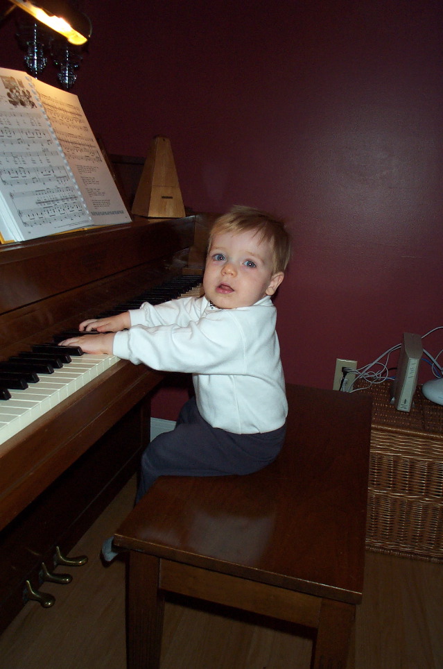 Playing the piano
