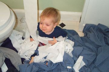 Daddy reloaded the paper roll