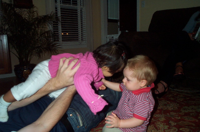 touching heads